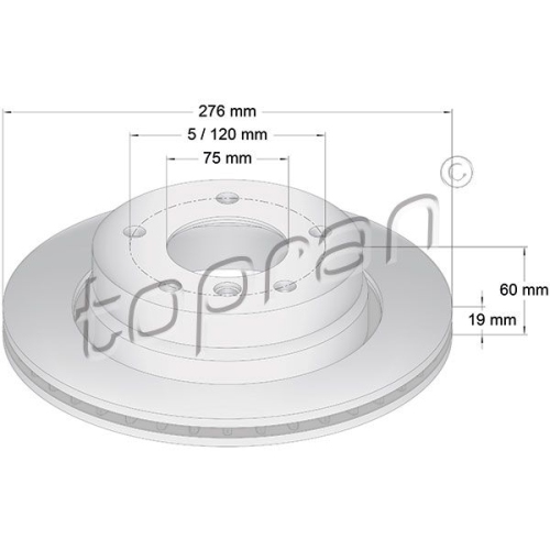 TOPRAN Bremsscheibe COATED