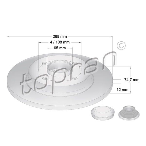 TOPRAN Bremsscheibe COATED