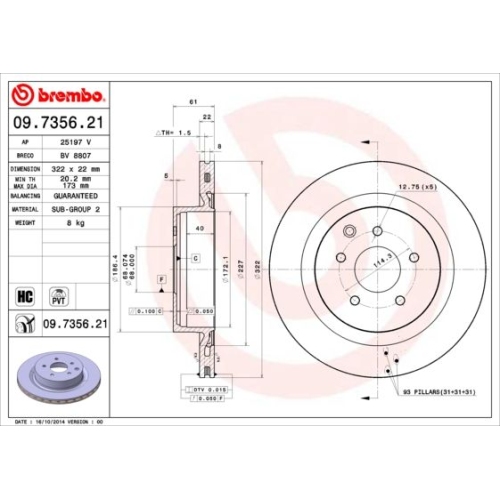 BREMBO Bremsscheibe PRIME LINE - UV Coated