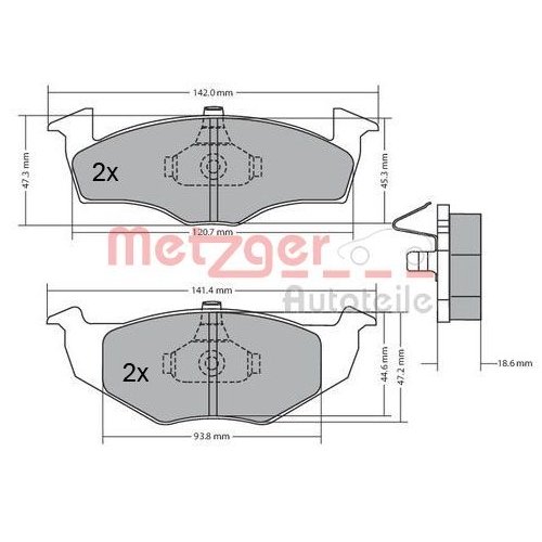 METZGER Bremsbelagsatz, Scheibenbremse