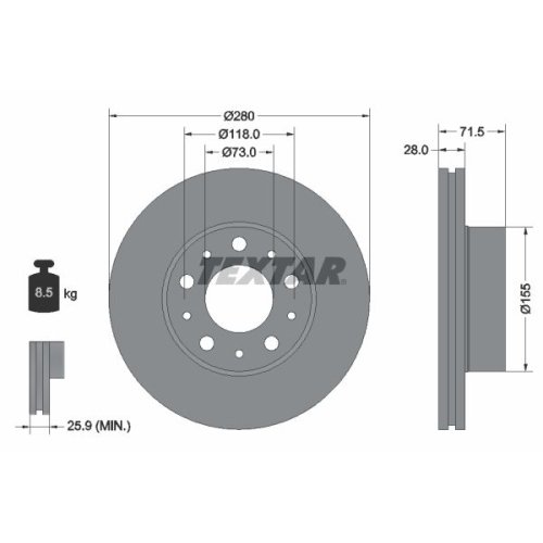 TEXTAR Bremsscheibe PRO