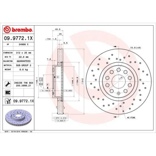 BREMBO Bremsscheibe XTRA LINE - Xtra