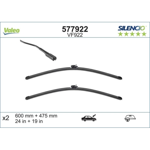 VALEO Wischblatt SILENCIO FLAT BLADE SET