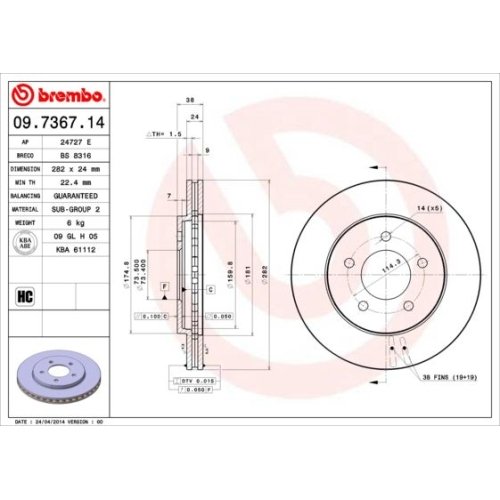 BREMBO Bremsscheibe PRIME LINE