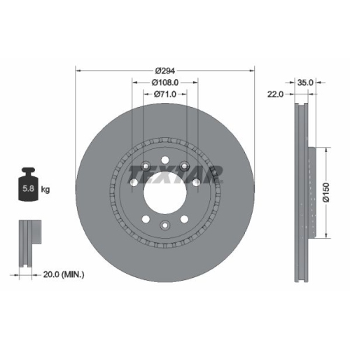 TEXTAR Bremsscheibe PRO