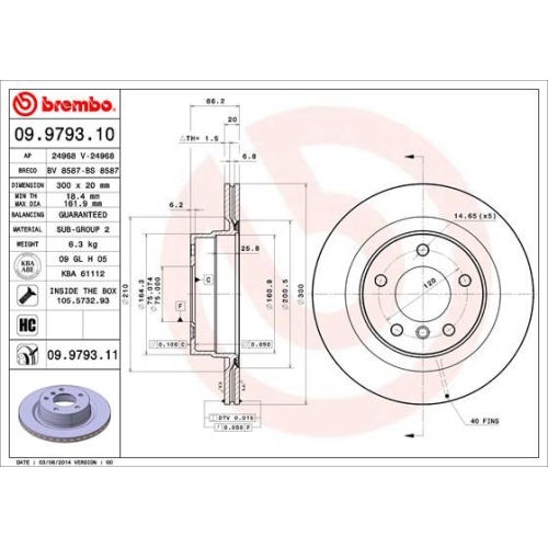 BREMBO Bremsscheibe PRIME LINE - UV Coated