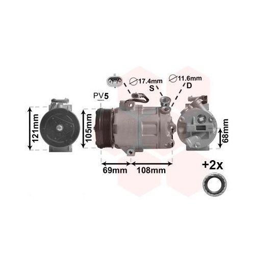 VAN WEZEL Kompressor, Klimaanlage *** IR PLUS ***