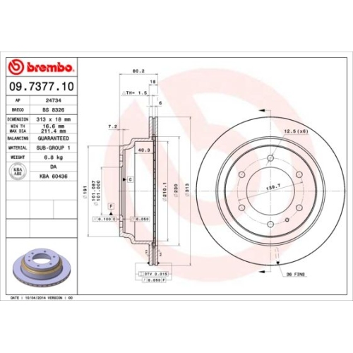 BREMBO Bremsscheibe PRIME LINE