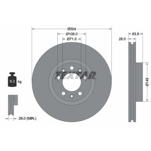 TEXTAR Bremsscheibe PRO