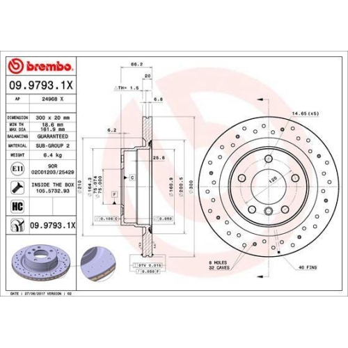 BREMBO Bremsscheibe XTRA LINE - Xtra