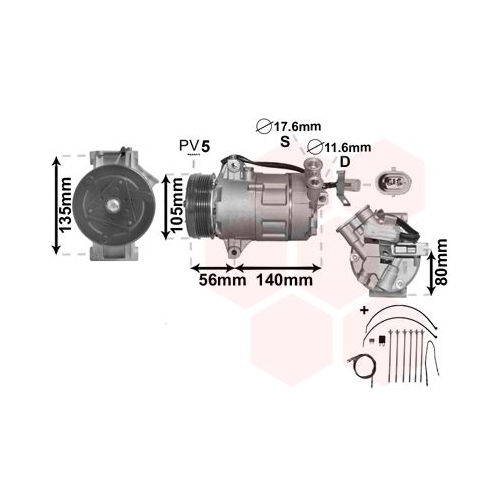 VAN WEZEL Kompressor, Klimaanlage *** IR PLUS ***