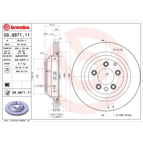 BREMBO Bremsscheibe PRIME LINE - UV Coated