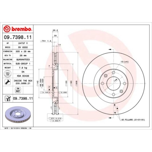 BREMBO Bremsscheibe PRIME LINE - UV Coated