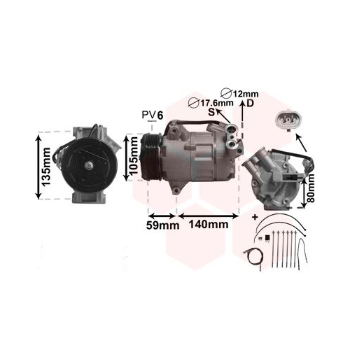 VAN WEZEL Kompressor, Klimaanlage *** IR PLUS ***