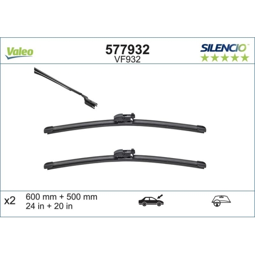 VALEO Wischblatt SILENCIO FLAT BLADE SET