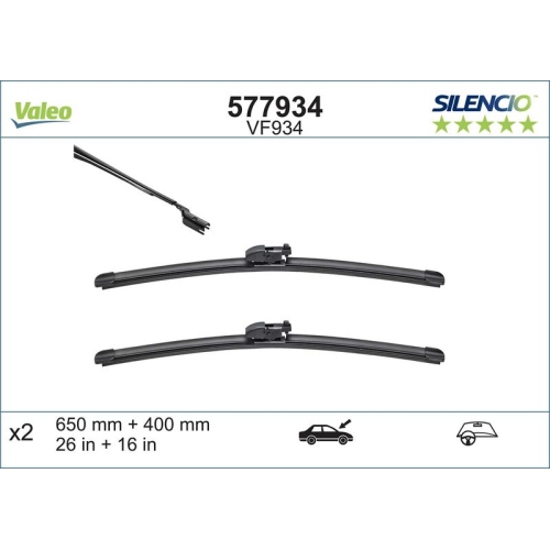 VALEO Wischblatt SILENCIO FLAT BLADE SET