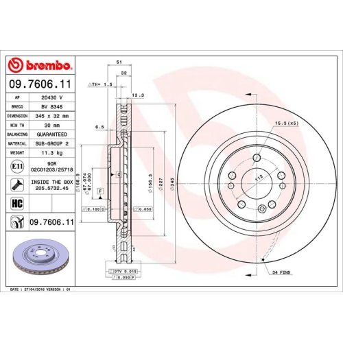 BREMBO Bremsscheibe PRIME LINE - UV Coated