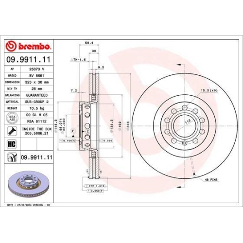 BREMBO Bremsscheibe PRIME LINE - UV Coated