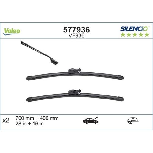 VALEO Wischblatt SILENCIO FLAT BLADE SET