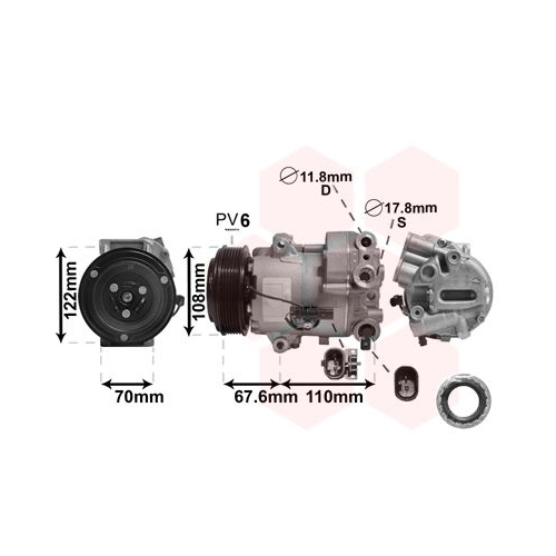 VAN WEZEL Kompressor, Klimaanlage *** IR PLUS ***