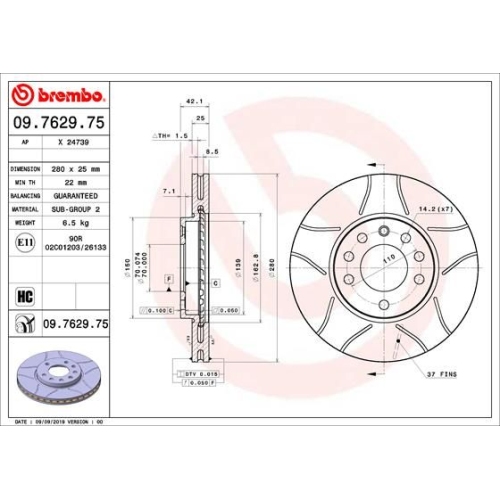 BREMBO Bremsscheibe XTRA LINE - Max