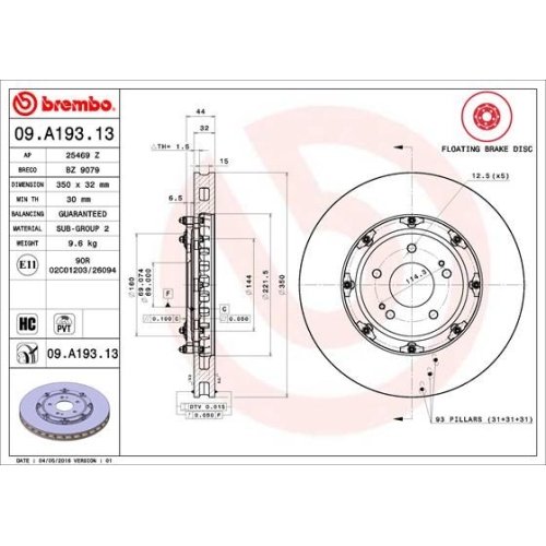 BREMBO Bremsscheibe PRIME LINE - Floating