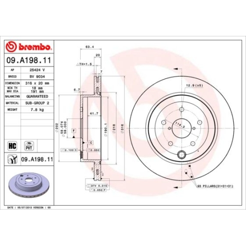 BREMBO Bremsscheibe PRIME LINE - UV Coated