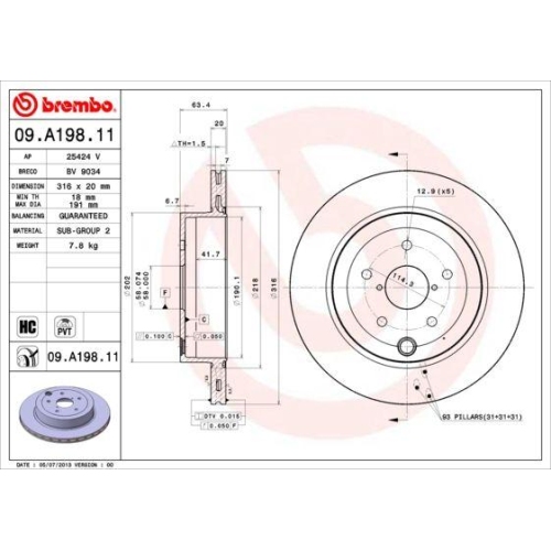 BREMBO Bremsscheibe PRIME LINE - UV Coated