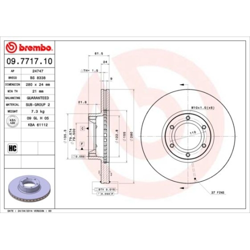 BREMBO Bremsscheibe PRIME LINE