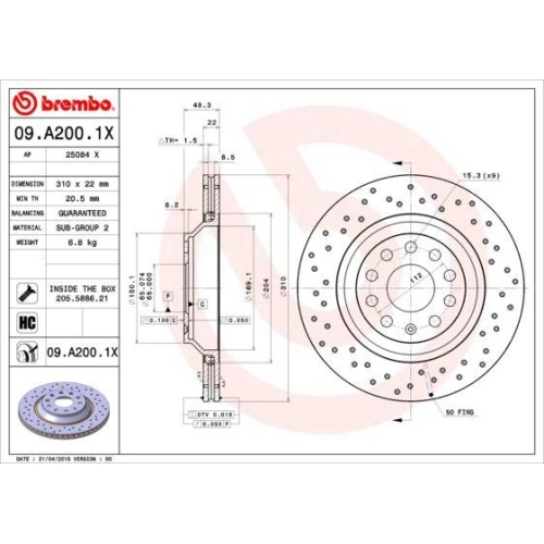 BREMBO Bremsscheibe XTRA LINE - Xtra