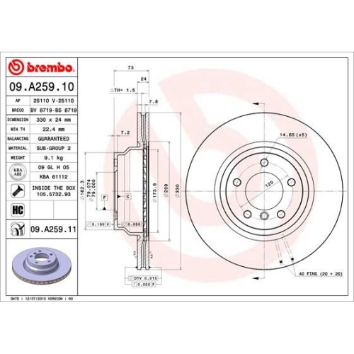 BREMBO Bremsscheibe PRIME LINE - UV Coated