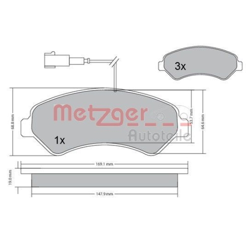 METZGER Bremsbelagsatz, Scheibenbremse