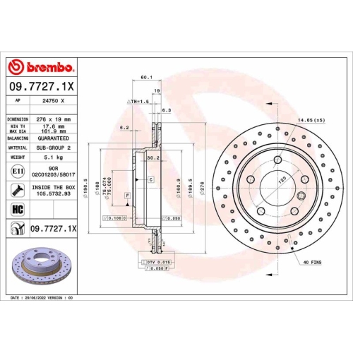 BREMBO Bremsscheibe XTRA LINE - Xtra