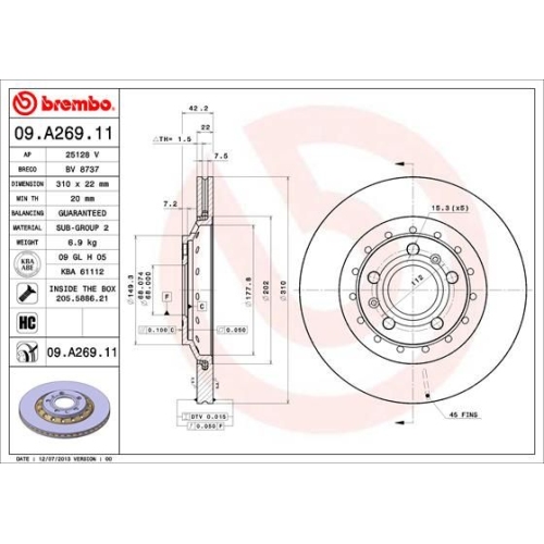 BREMBO Bremsscheibe PRIME LINE - UV Coated