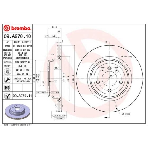 BREMBO Bremsscheibe PRIME LINE - UV Coated