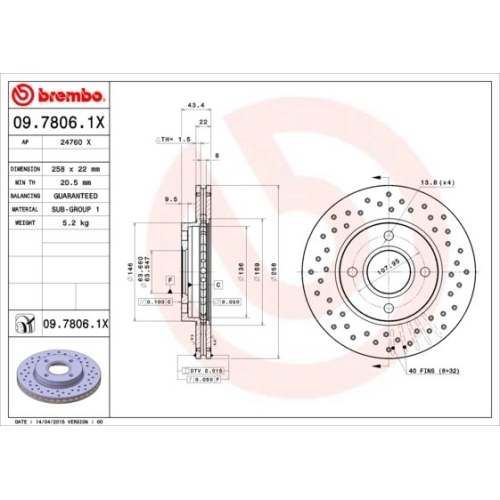 BREMBO Bremsscheibe XTRA LINE - Xtra