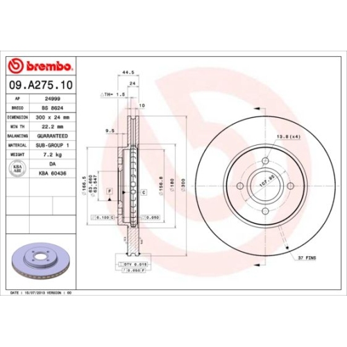 BREMBO Bremsscheibe PRIME LINE