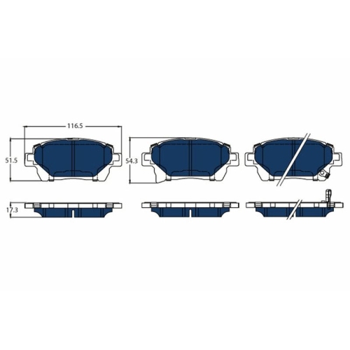 TRW Bremsbelagsatz, Scheibenbremse ELECTRIC BLUE