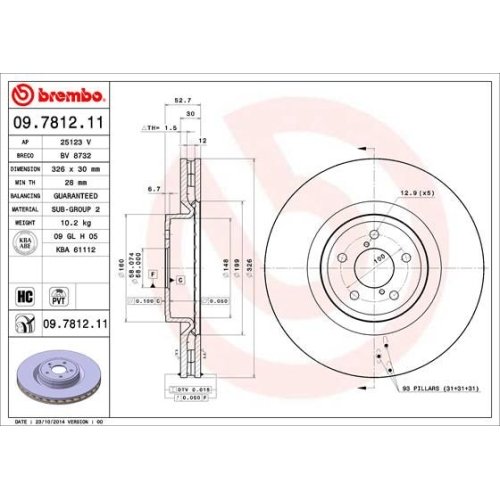 BREMBO Bremsscheibe PRIME LINE - UV Coated