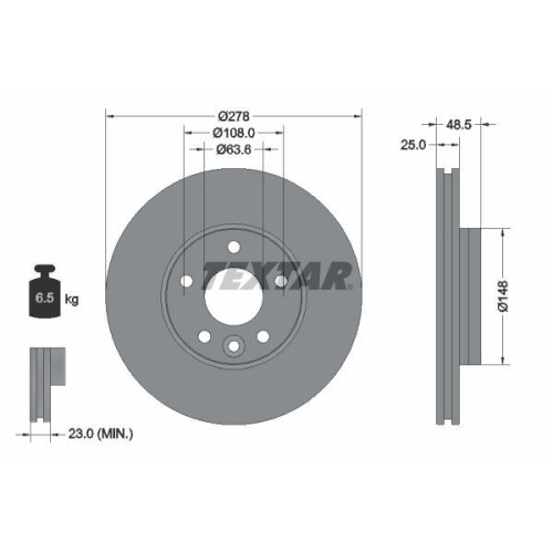 TEXTAR Bremsscheibe PRO