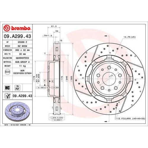 BREMBO Bremsscheibe PRIME LINE - Dual Cast