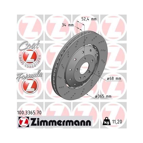 ZIMMERMANN Bremsscheibe FORMULA Z