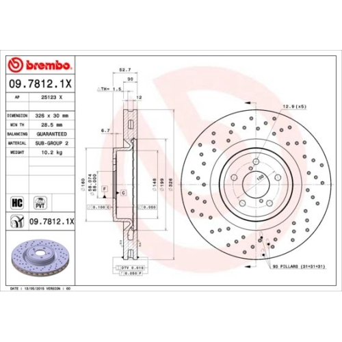 BREMBO Bremsscheibe XTRA LINE - Xtra