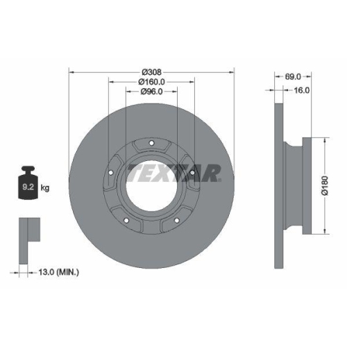 TEXTAR Bremsscheibe PRO