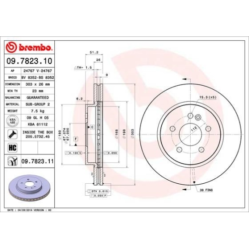 BREMBO Bremsscheibe PRIME LINE - UV Coated