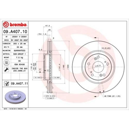 BREMBO Bremsscheibe PRIME LINE - UV Coated