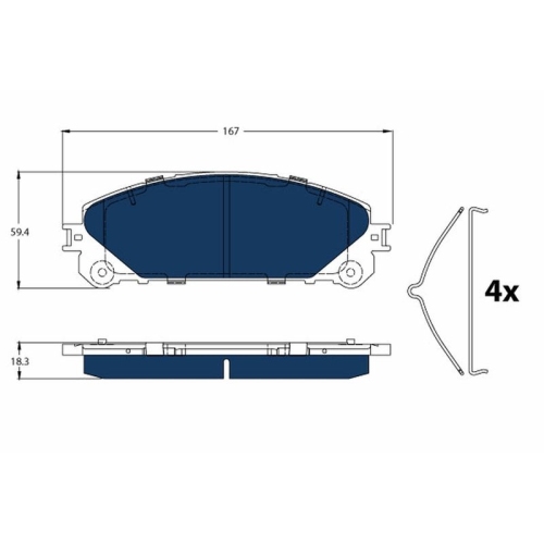 TRW Bremsbelagsatz, Scheibenbremse ELECTRIC BLUE