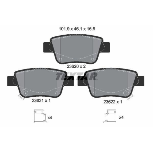 TEXTAR Bremsbelagsatz, Scheibenbremse Q+
