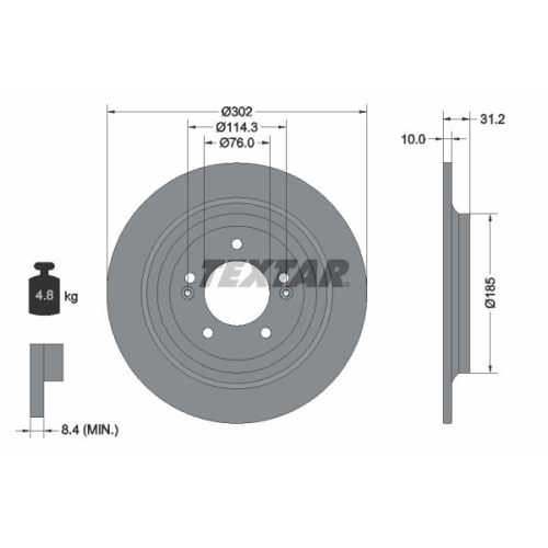 TEXTAR Bremsscheibe PRO