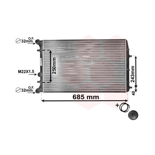 VAN WEZEL Kühler, Motorkühlung *** IR PLUS ***